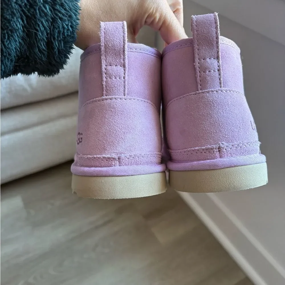 UGG Neumel boots in a primrose pink suede